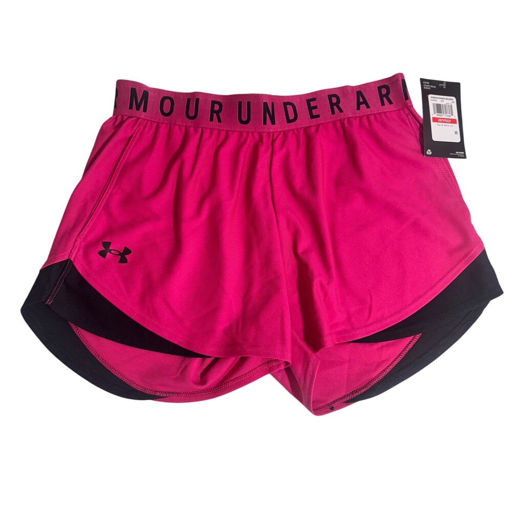 Under Armour Play Up Shorts 3.0 Womens XS Pink Fusia Athletic Running Gym Shorts
